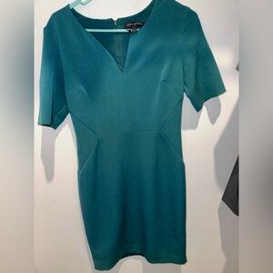 Banana Republic Teal V‑Neck Sheath Midi Dress Business Attire